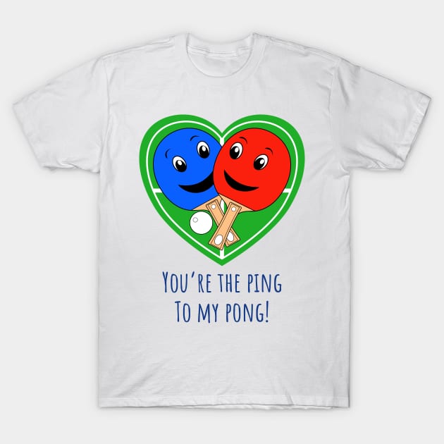 Valentines Table Tennis T-Shirt by brodyquixote